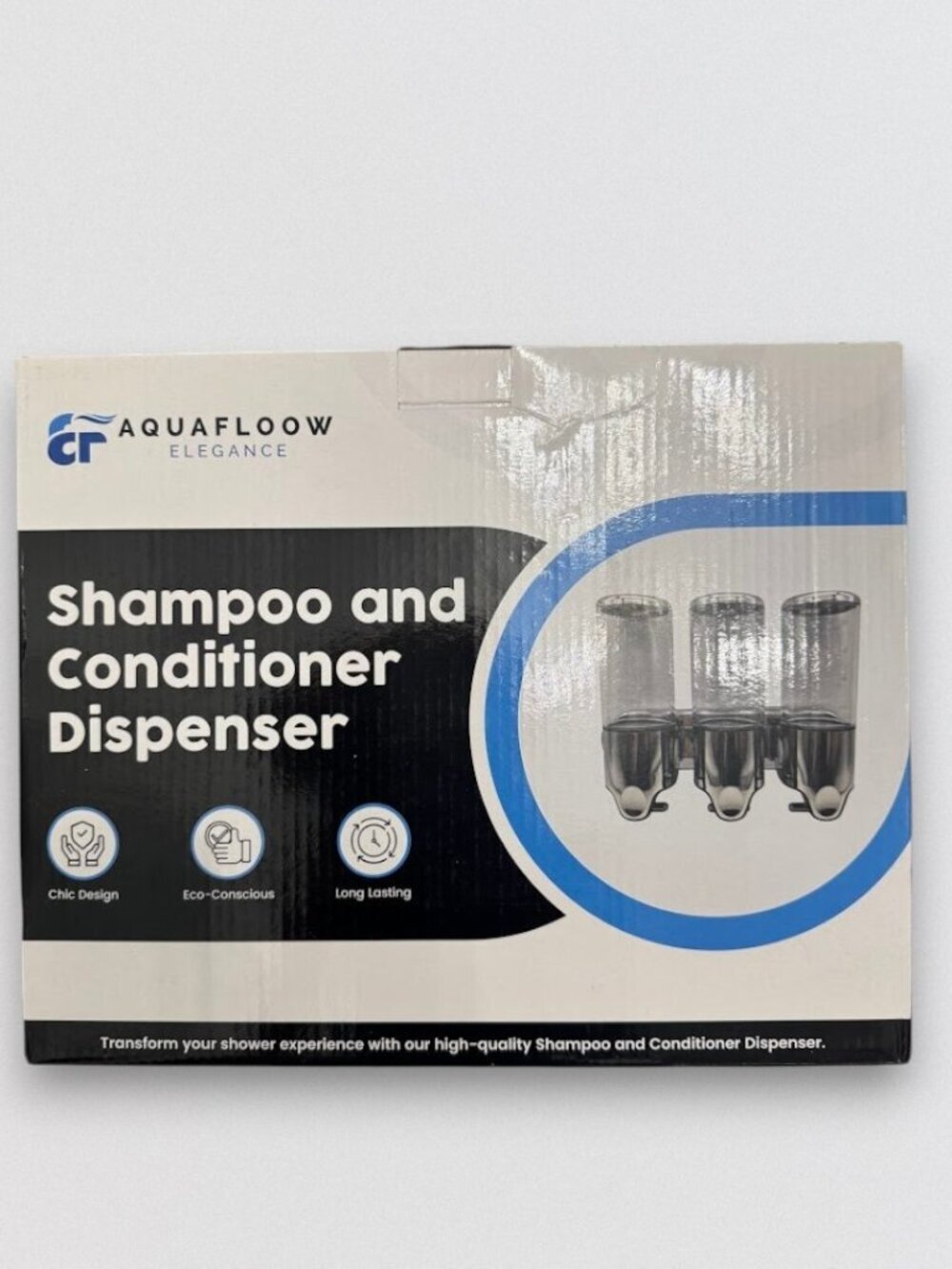 Triple Wall Mount Shampoo Conditioner Body Wash Dispenser Bathroom Organizer New